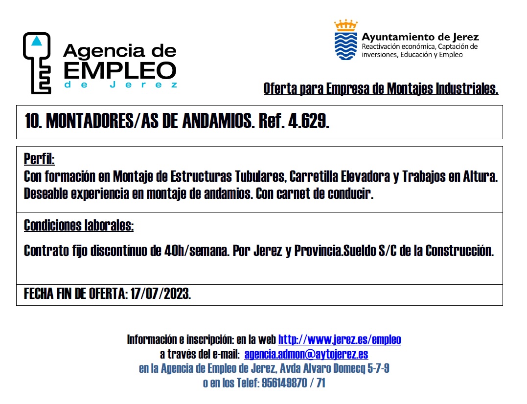Ofertas Agencia Empleo Jerez