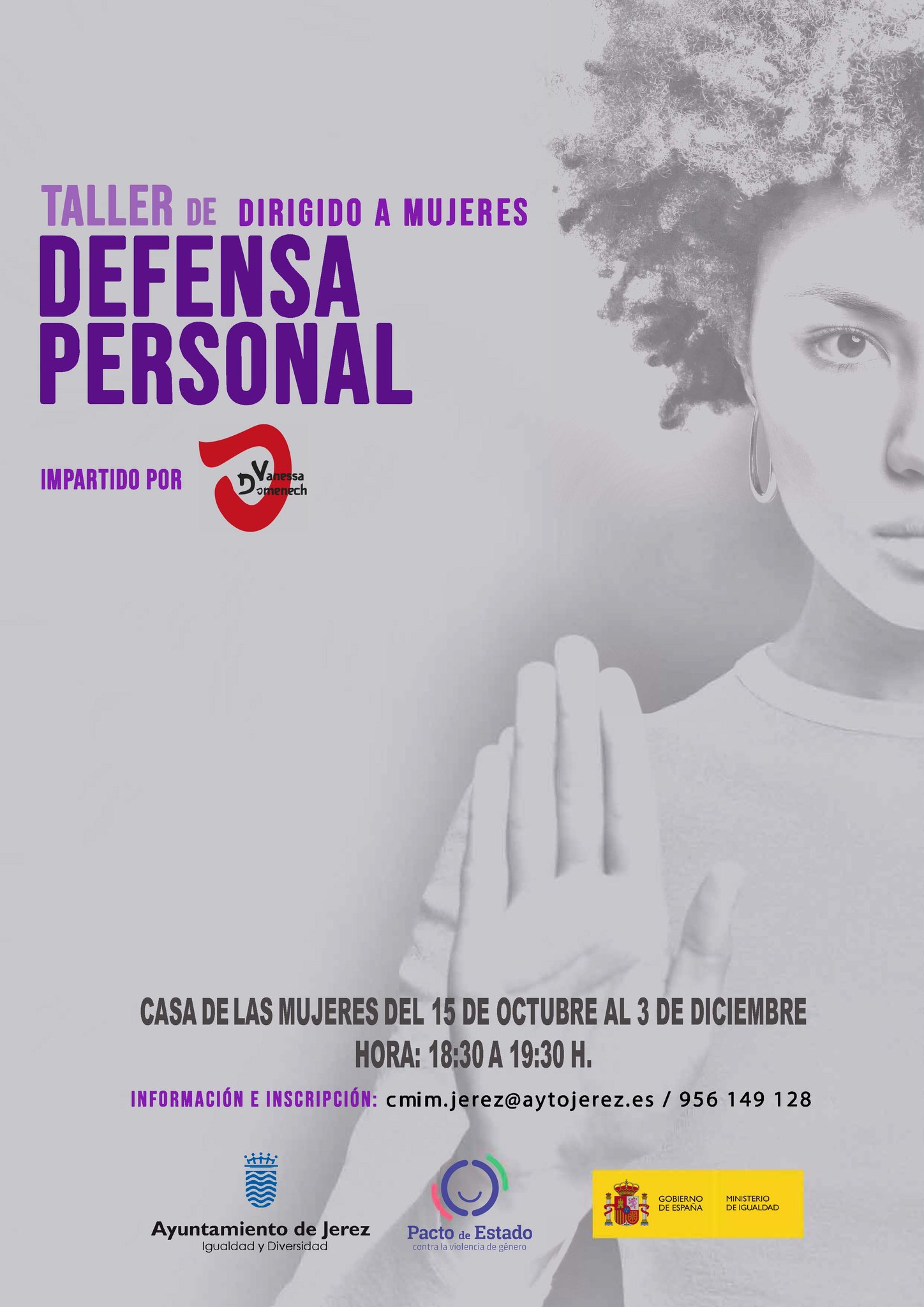 Cartel Taller Defensa personal para mujeres Noviembre 2024