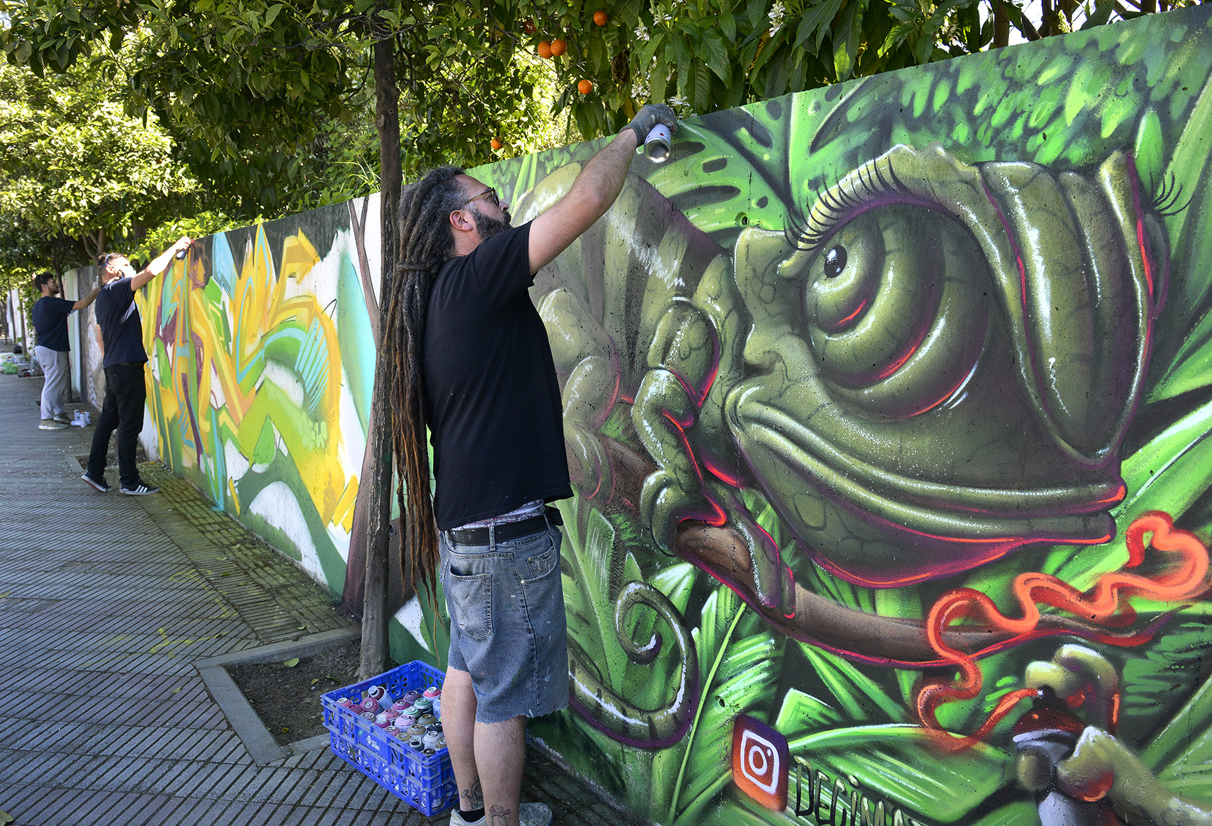 Fotografía de archivo de la terminación de un graffiti