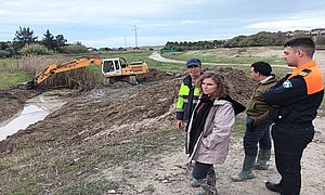 La teniente de alcaldesa durante la visita