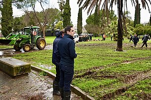 Jaime Espinar ha visitado las zonas donde se están trabajando para recuperar la normalidad