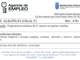 Oferta Agencia Empleo Jerez