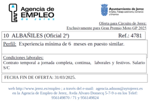 Oferta Agencia Empleo Jerez