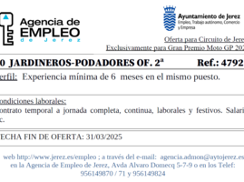 Oferta Agencia Empleo Jerez