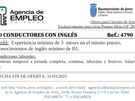 Oferta Agencia Empleo Jerez