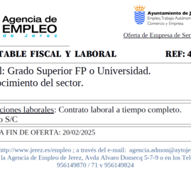 Oferta Agencia Empleo Jerez