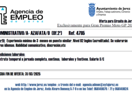 Oferta Agencia Empleo Jerez