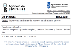 Oferta Agencia Empleo Jerez