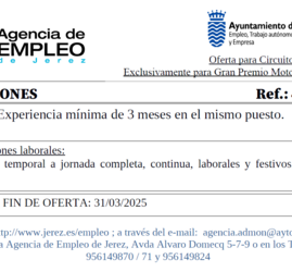 Oferta Agencia Empleo Jerez