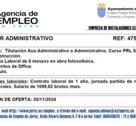 Oferta Agencia Empleo Jerez