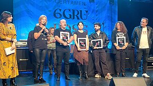 Carmen Pina durante la entrega de premios