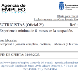 Oferta Agencia Empleo Jerez