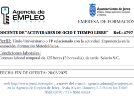 Oferta Agencia Empleo Jerez