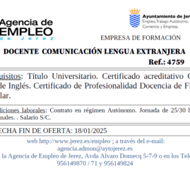 Oferta Agencia Empleo Jerez