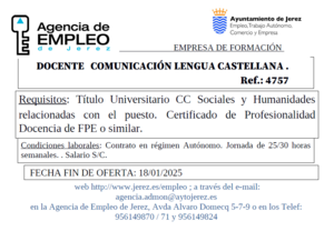 Oferta Agencia Empleo Jerez