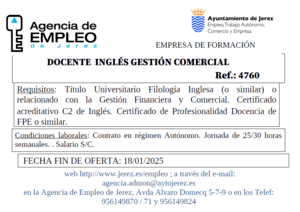 Oferta Agencia Empleo Jerez