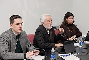 Agustín Muñoz y Jaime Espinar durante la reunión