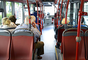 Fotografía de archivo del interior del autobus