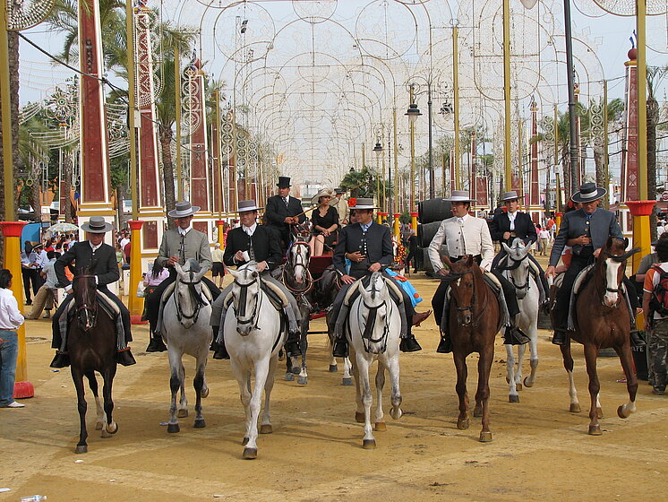 Paseo de caballos por el real