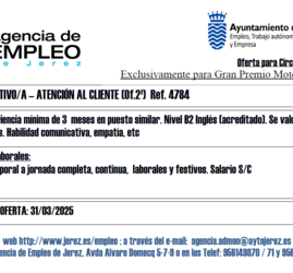 Oferta Agencia Empleo Jerez